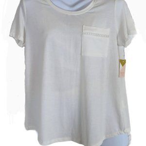 Marlow size L round neck lattice detail top NWT